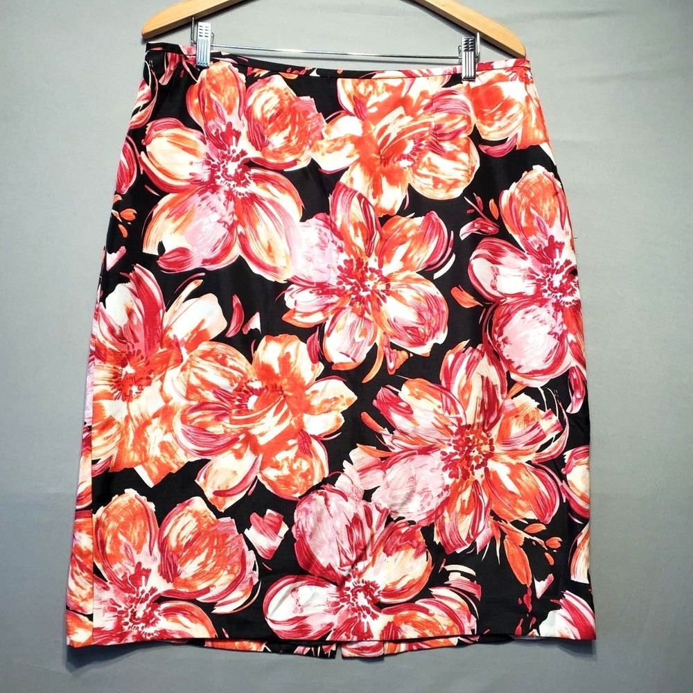 Evan Picone Skirt Womens 16 Floral Pencil Lined Spring Summer Office Workwear